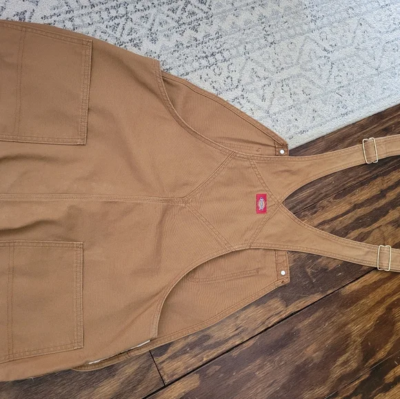Men's Dickies Duck Brown Canvas Overalls - Picture 3 of 7